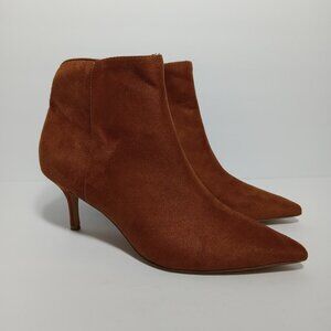 CHARLES by Charles David Womens Brown Carmel Faux Suede Ankle Boot Size 7